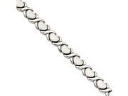 Stainless Steel Hugs and Kisses Link Bracelet 7.5 Inch