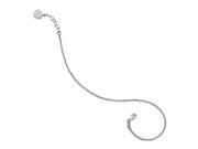 2mm Rolo Chain and Dangling Flower Anklet in Sterling Silver 10 11
