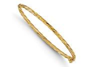 Italian 3mm Twisted Hinged Bangle Bracelet in 14K Yellow Gold