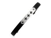 Stainless Steel and Rubber Fleur De Lis Cuff