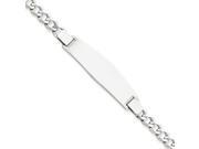 14K White Gold 9mm Curb Link ID Bracelet With Lobster Clasp 7 Inch