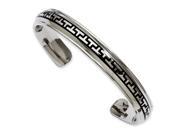 Stainless Steel Black Plated Design Cuff Bangle