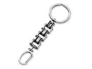 Men s Stainless Steel And Black Rubber Link Key Chain