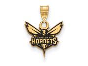 NBA Charlotte Hornets Small Logo Pendant in 18K Yellow Gold And Silver