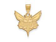 NBA Charlotte Hornets Large Logo Pendant in 18K Yellow Gold And Silver