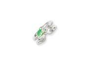 Green Enameled Frog Toe Ring in Sterling Silver