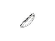 2.25mm Stackable Sterling Silver Curved Wheat Pattern Band Size 6