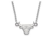 NBA Chicago Bulls Sm Pendant Necklace in 10K White Gold 18 Inch
