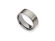 Titanium and Silver Center 8mm Unisex Band Size 13