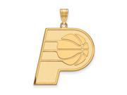 NBA Indiana Pacers Xlarge Logo Pendant in 18K Yellow Gold And Silver