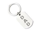 Brushed DAD Dog Tag Key Chain in Stainless Steel