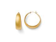 Tapered Dome Stipple Hoops in Yellow Gold Tone Sterling Silver 33mm