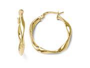 3mm Twisted Round Hoop Earrings in 10K Yellow Gold 25mm 1 Inch