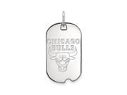 NBA Chicago Bulls Small Dog Tag Pendant in 10K White Gold