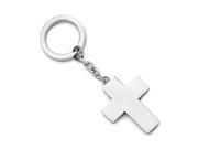Engravable Polished Cross Key Chain in Stainless Steel