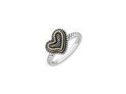 2.5mm Stackable Sterling Silver 14K Gold Plated Heart Ring Size 5