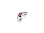 Dolphin and Pink CZ Toe Ring in Antiqued Sterling Silver