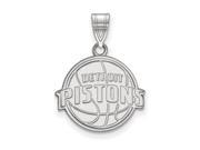 NBA Detroit Pistons Medium Logo Pendant in 10K White Gold