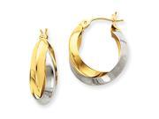 Knife edged Double Hoops in 14k Two tone Gold 20mm 3 4 inch