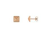 8mm Textured Square Pyramid Stud Earrings in 14K Rose Gold