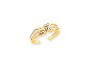 Dual Heart Diamond Toe Ring in 14 Karat Gold