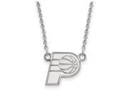 NBA Indiana Pacers Sm Pendant Necklace in 14K White Gold 18 Inch