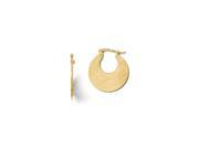 Flat Textured Hoops in Yellow Gold Tone Plated Sterling Silver 22mm