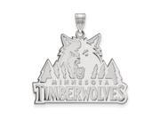 NBA Minnesota Timberwolves X Large Logo Pendant in 10K White Gold