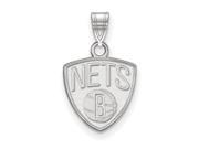 NBA Brooklyn Nets Small Logo Pendant in 14K White Gold