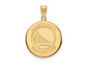 NBA Golden State Warriors Large Disc Pendant in 10K Yellow Gold