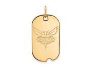 NBA Charlotte Hornets Small Dog Tag Pendant in 18K Gold And Silver