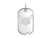 NBA Charlotte Hornets Small Dog Tag Pendant in Sterling Silver