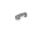 Antiqued Double Braided Toe Ring in Sterling Silver