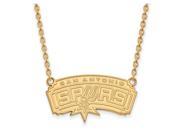 NBA San Antonio Spurs Lg Pendant Necklace in 10K Yellow Gold 18 Inch