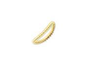 2.25mm Stackable 18K Yellow Gold Plated Curved Beaded Band Size 10