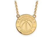Washington Wizards Lg Necklace in 18K Yellow Gold And Silver 18in