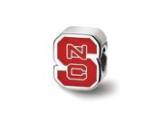 NCAA Sterling Silver North Carolina State U Enameled Logo Bead Charm