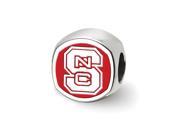 NCAA Sterling Silver North Carolina State U Cushion shaped Bead Charm