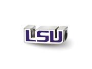 NCAA Sterling Silver Louisiana State U Enameled Logo Bead Charm