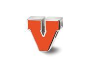 NCAA Sterling Silver University of Virginia Block V Enamel Bead Charm