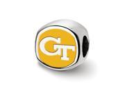 NCAA Sterling Silver Georgia Institute of Tech Cushion Shaped Charm