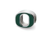 NCAA Sterling Silver University of Oregon O Enameled Logo Bead Charm
