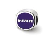 NCAA Sterling Silver Kansas State University Cushion Shaped Bead Charm