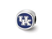 NCAA Sterling Silver The U of Kentucky UK Cushion Shaped Bead Charm