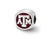 NCAA Sterling Silver Texas A M University Cushion Shaped Bead Charm