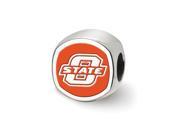 NCAA Sterling Silver Oklahoma State Univ. Cushion Shaped Bead Charm