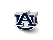 NCAA Sterling Silver Auburn University Enameled UA Logo Bead Charm
