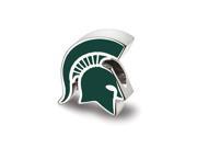 NCAA Sterling Silver Michigan State U Spartan Head Enameled Bead Charm