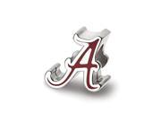 NCAA Sterling Silver The U of Alabama Script A Enamel Bead Charm