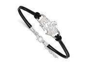 NCAA Sterling Silver U. of Miami Mascot Leather Bracelet 7 inch